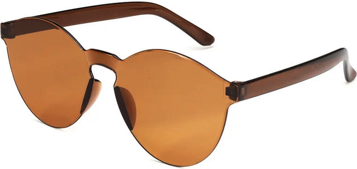 Festival Zonnebril / Bril Rond - Bruin | Kunststof / Plastic | Fashion Favorite